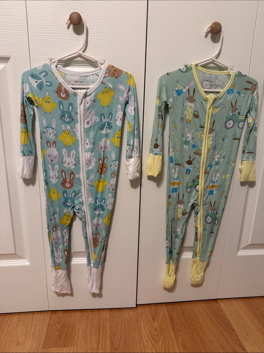 Little Sleepies Mint Bunny & Chick Footies